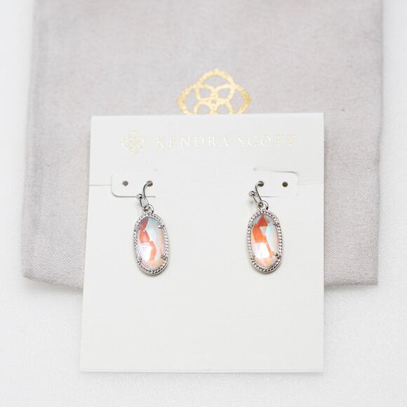 Kendra Scott Lee Silver Drop Earrings in Dichroic Glass - Picture 2 of 3